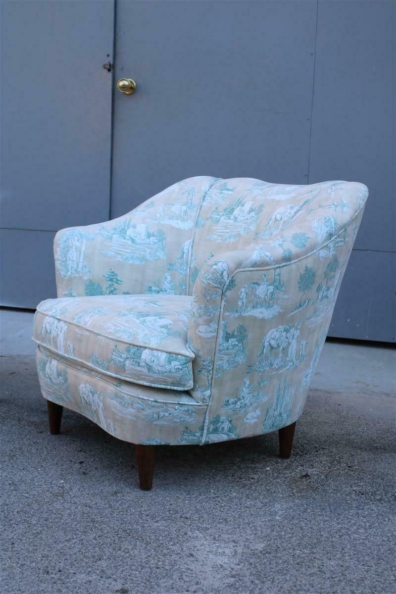 Pair Of Italian Decorative Armchairs From The 1950s In The Style Of Gio Ponti photo 6881.0