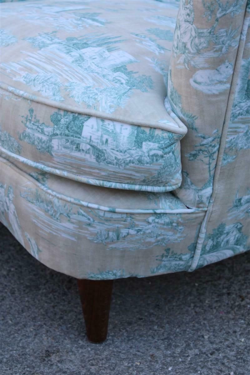 Pair Of Italian Decorative Armchairs From The 1950s In The Style Of Gio Ponti photo vintage