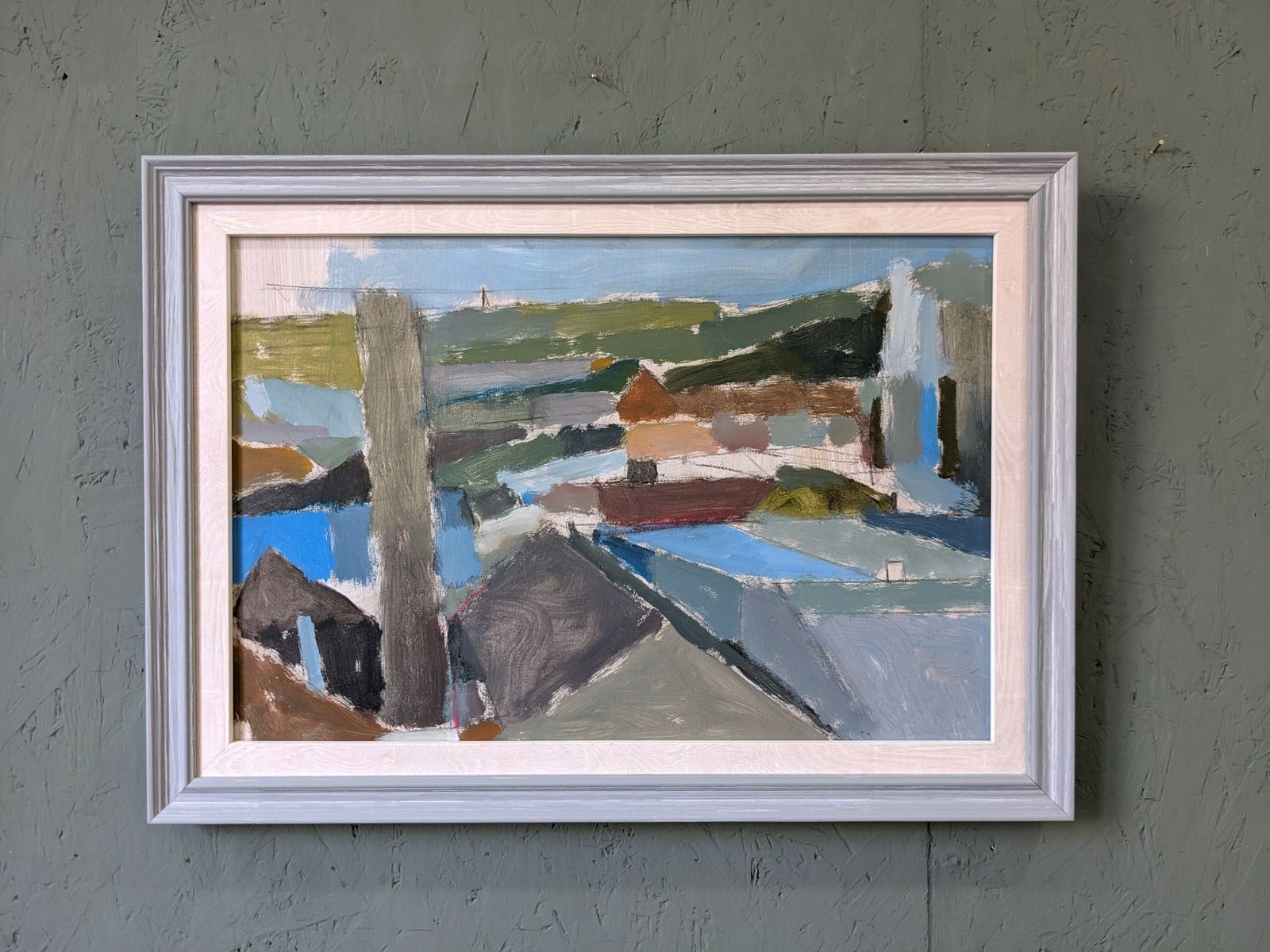 British Contemporary Framed Oil Painting, Ian Mood   Urban Landscape