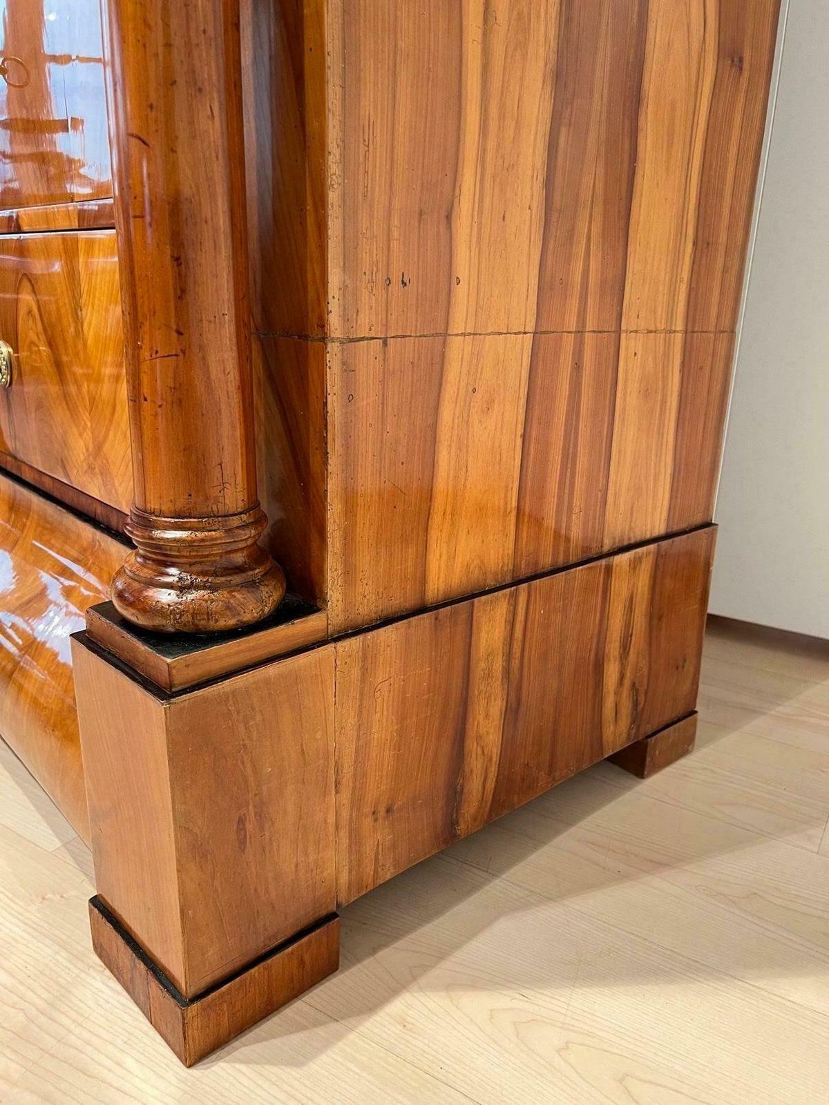 Furniture Biedermeier Secretaire, Cherry, Maple, Inlays, Brass, South Germany Circa 1830 photo