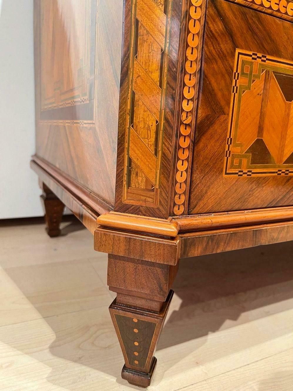 photo for sale Louis XVI. Commode, Walnut Veneer, Inlays, Gold Plate, Austria/Vienna Circa 1790