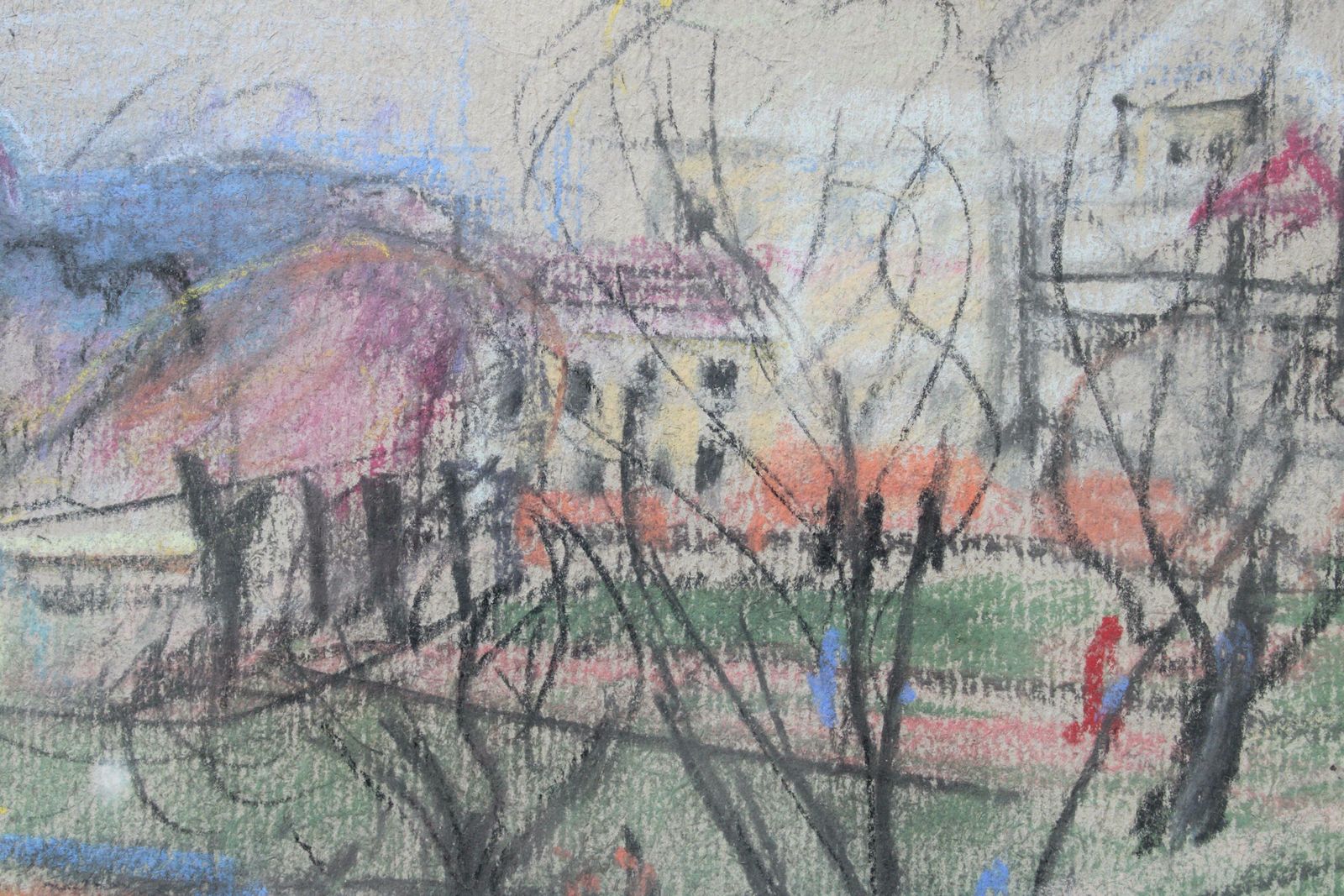 Aleksandra Belcova Outlook Of The City 1960. Paper, Pastel. 29x40 Cm Circa 1960 photo 1588.0