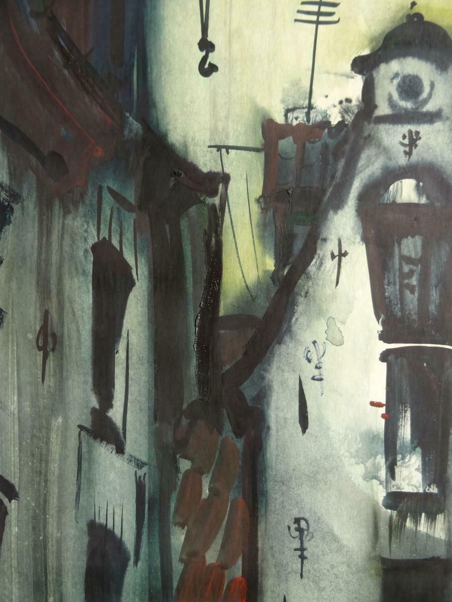 Janis Brekte Warehouses 1979, Paper, Watercolour, 99x64 Cm 1979 photo for sale