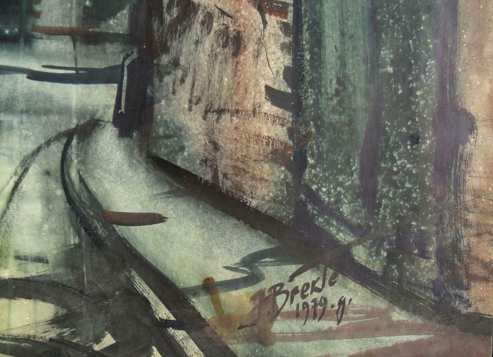 Janis Brekte Warehouses 1979, Paper, Watercolour, 99x64 Cm 1979 photo Art