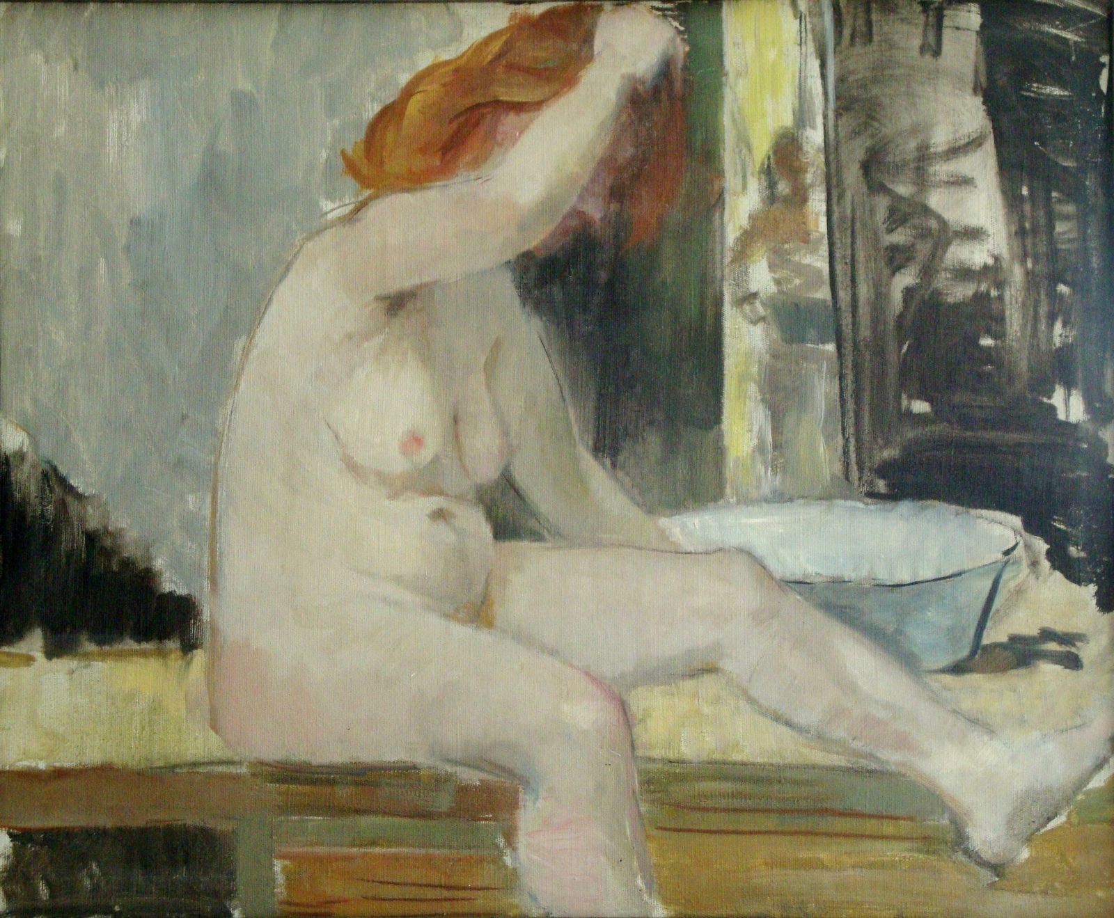 Aleksandra Belcova Nude 1960s. Oil On Canvas. 60x73 Cm Circa 1960