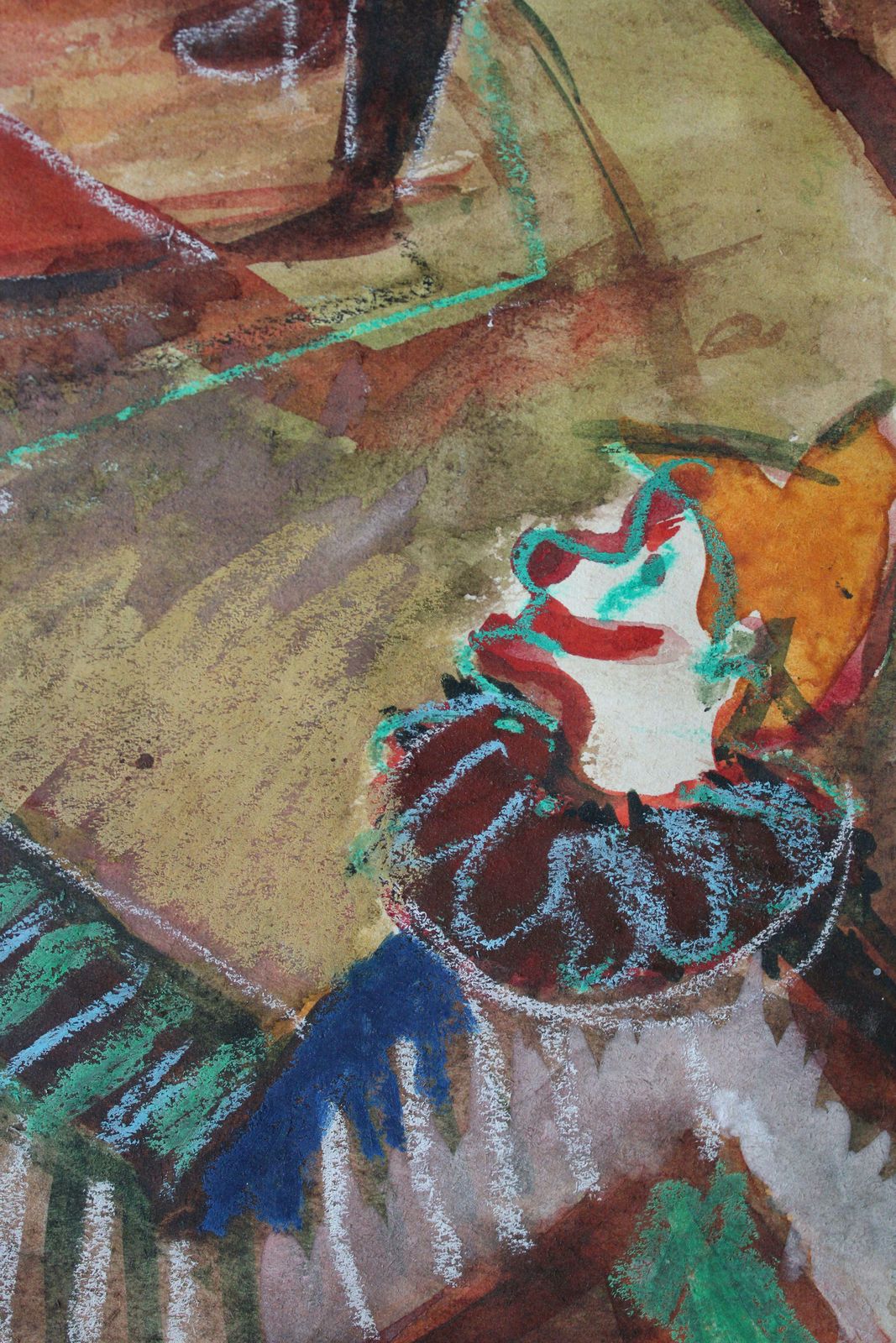 Aleksandra Belcova Circus Paper, Mixed Media Art, 1971 photo furniture