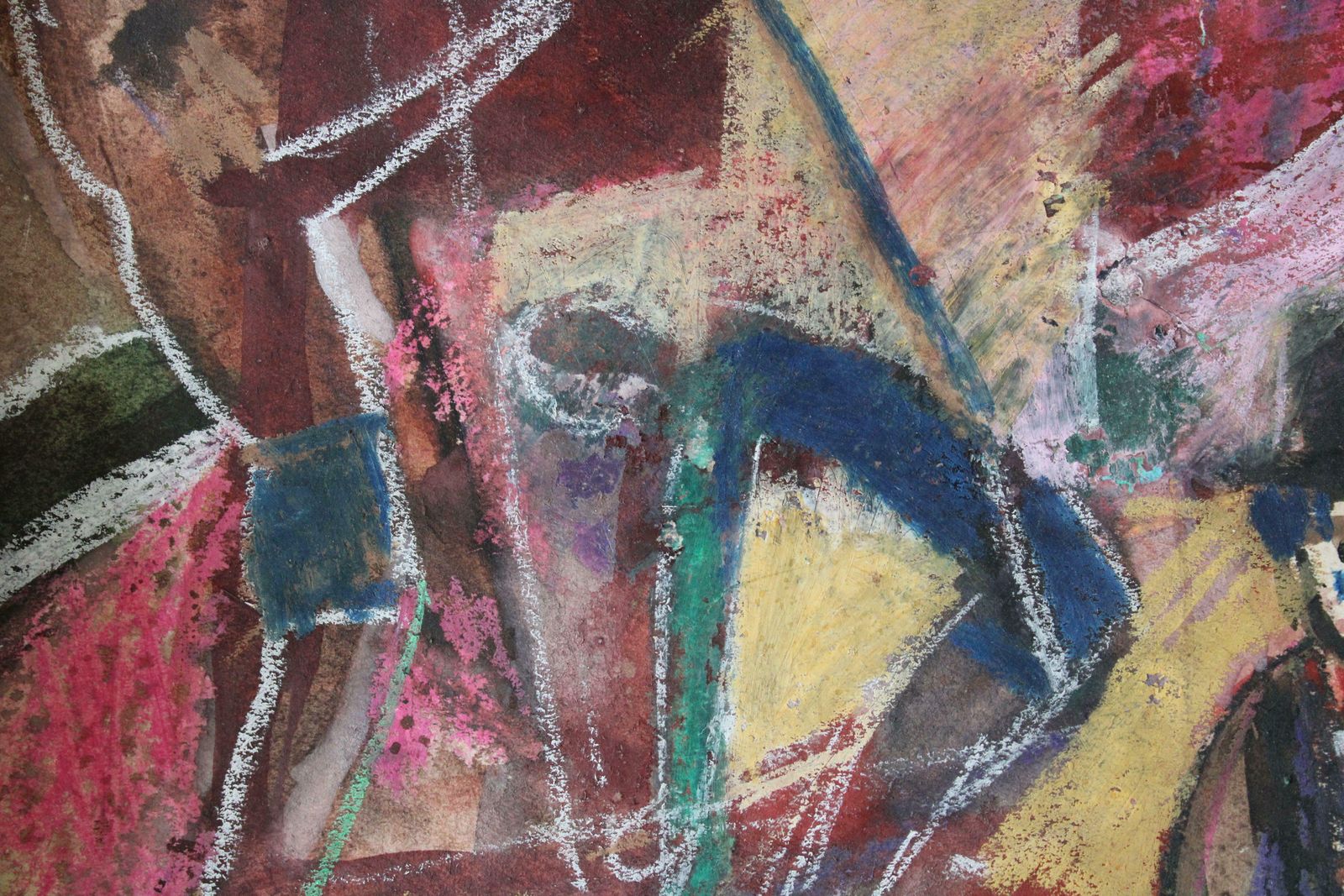 Aleksandra Belcova Circus Paper, Mixed Media Art, 1971 photo vinterior