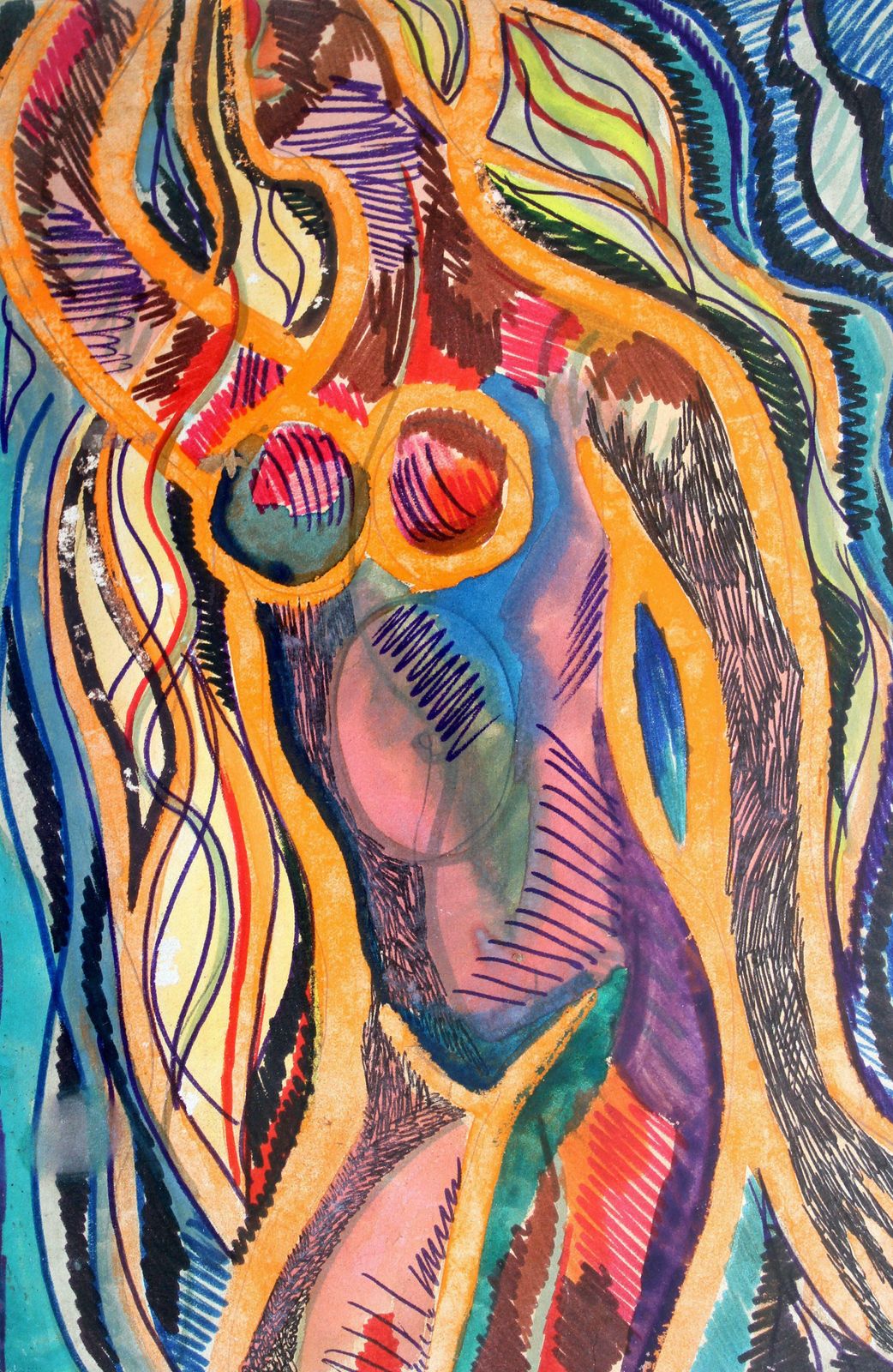 Lidija Auza Act Paper, Mixed Media Art, 29x19 Cm