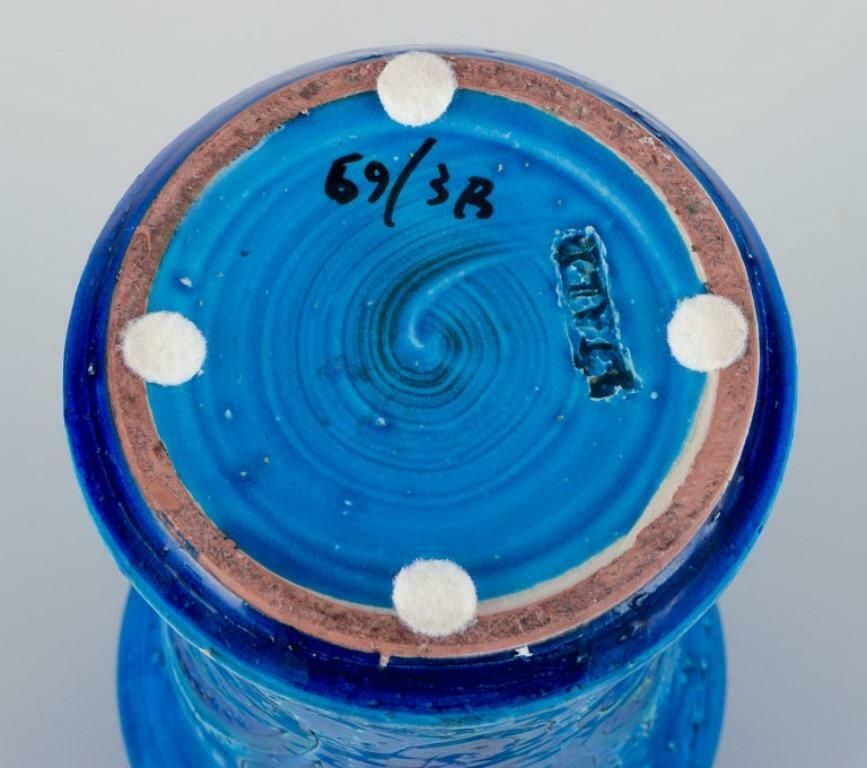 Aldo Londi For Bitossi, Italy, Ceramic Vase In Azure Blue Glaze. 1960s/70s. photo 288.0