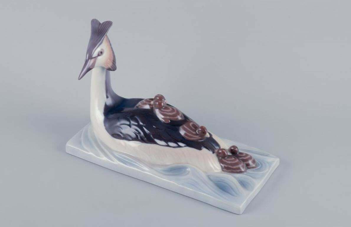 Bing & Grondahl Figurine Of A Tufted Duck With Ducklings. photo buy