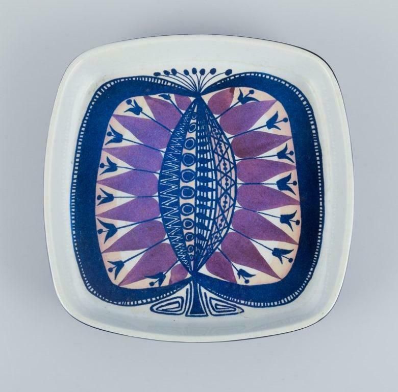 Royal Copenhagen, Faience Bowl With Motif Of Peacock In Modernist Style. 1970s. photo Home Decor