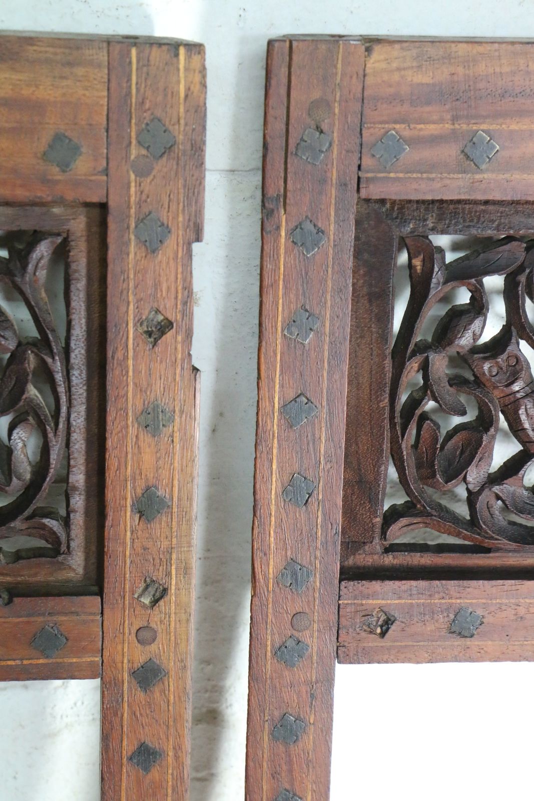 Antique Indian Carved Wooden Frames Set Of 3 Salvaged Decorators Interior Designer Pieces photo buy