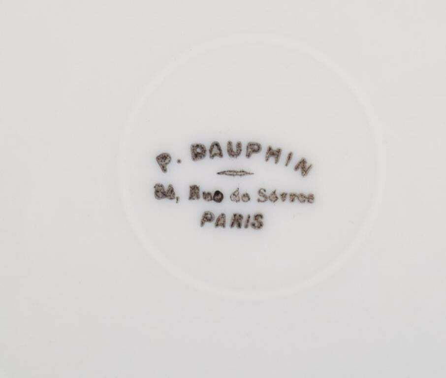 P. Dauphin, Paris, Set Of Six Art Nouveau Faience Plates With Flowers photo vinterior