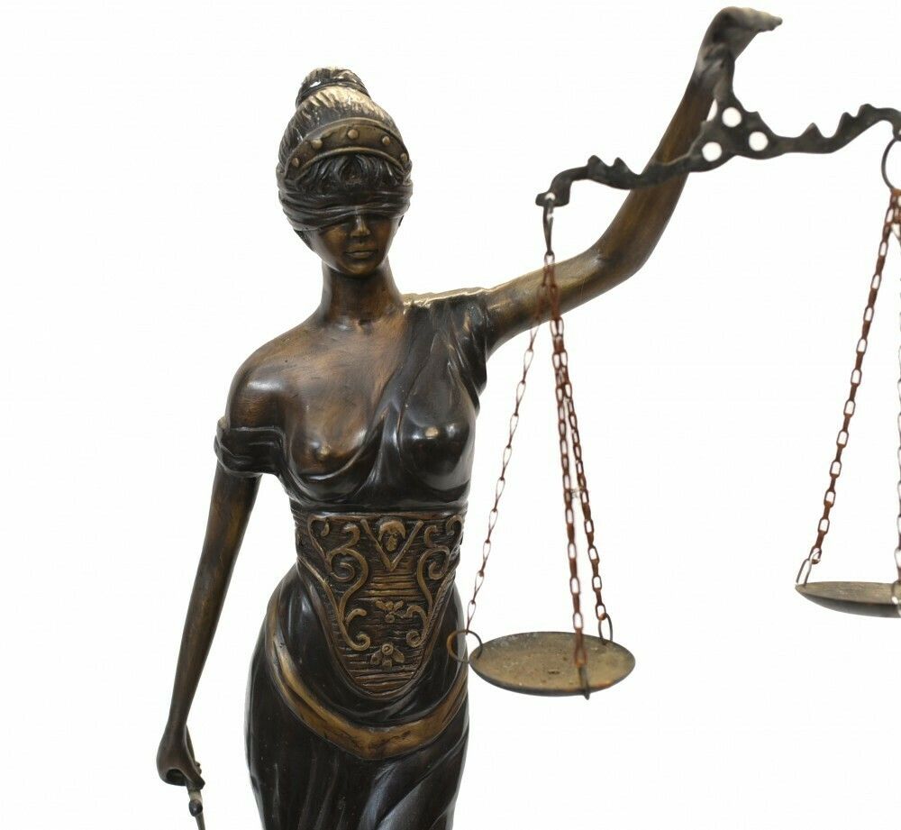 Bronze Lady Justice Statue Scales Legal Justitia Themis photo buy
