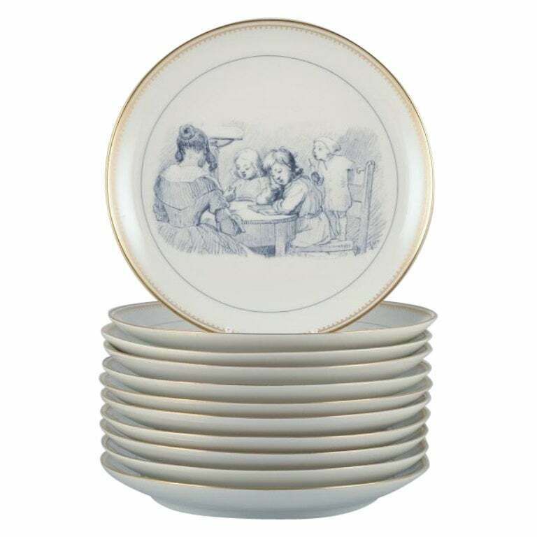 Bing & Grøndahl, A Set Of Eleven Porcelain Plates With H. C. Andersen Motifs.