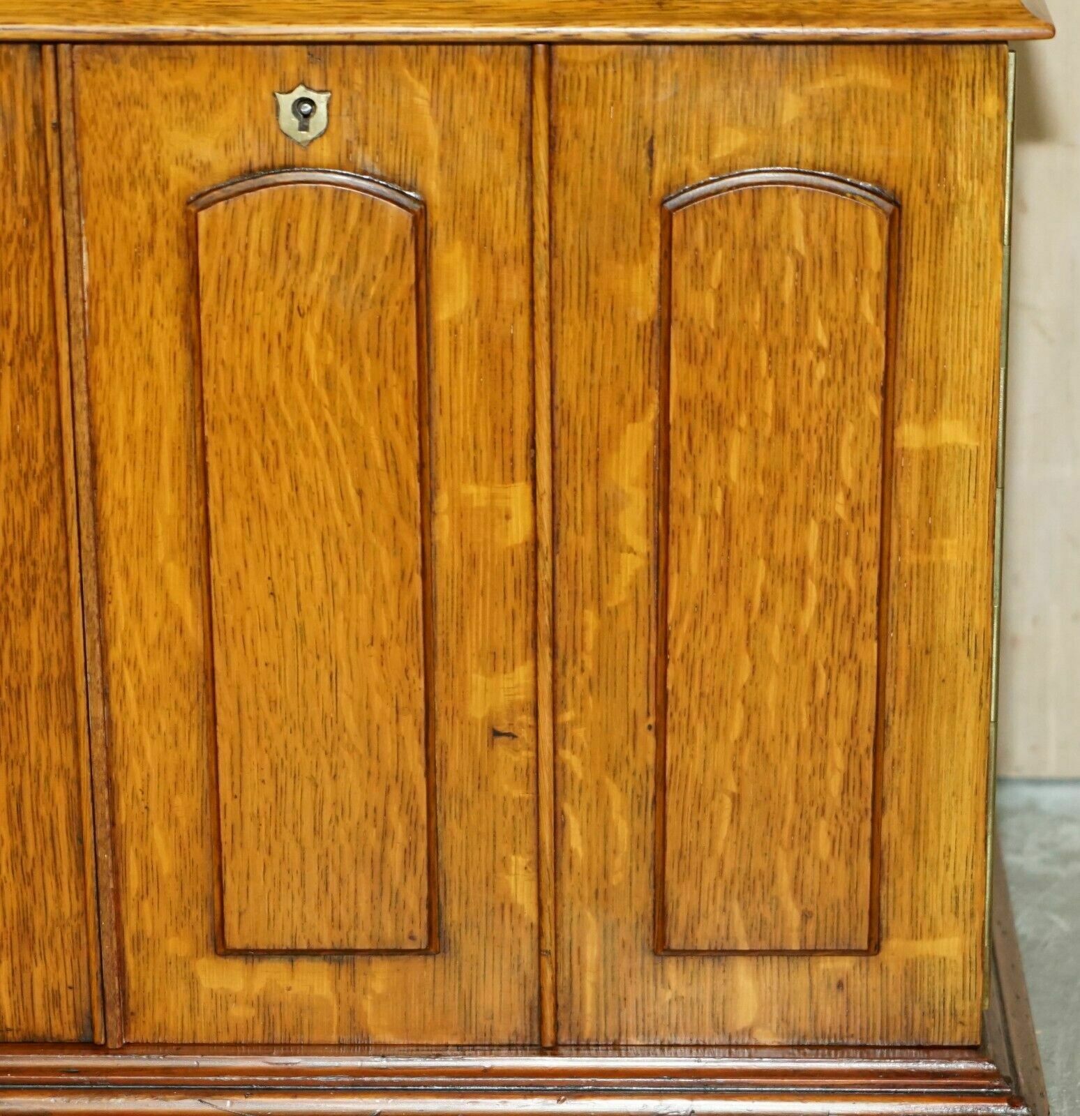 Restored Antique Art Nouveau Stationery Writing Cabinet With Calendar & Key photo buy