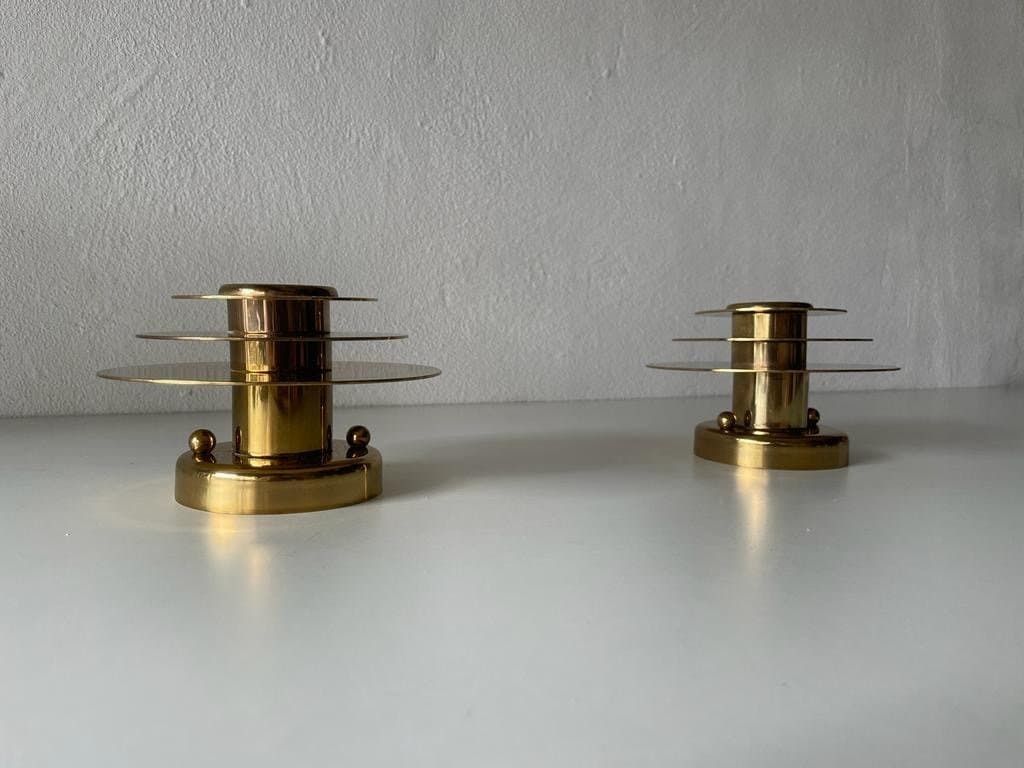 Modernist Brass Pair Of Sconces Or Ceiling Lamps By Schröder & Co, 1960s, Germany photo furniture