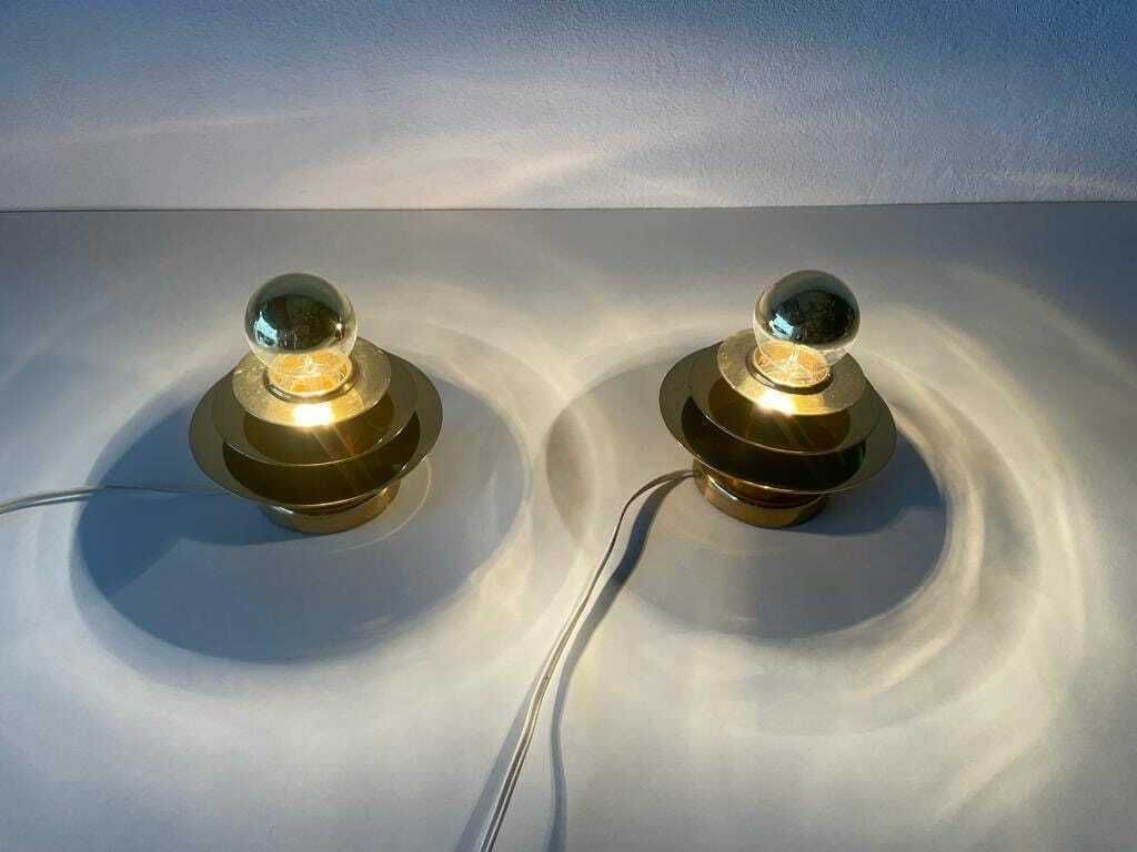 Modernist Brass Pair Of Sconces Or Ceiling Lamps By Schröder & Co, 1960s, Germany photo 782.0