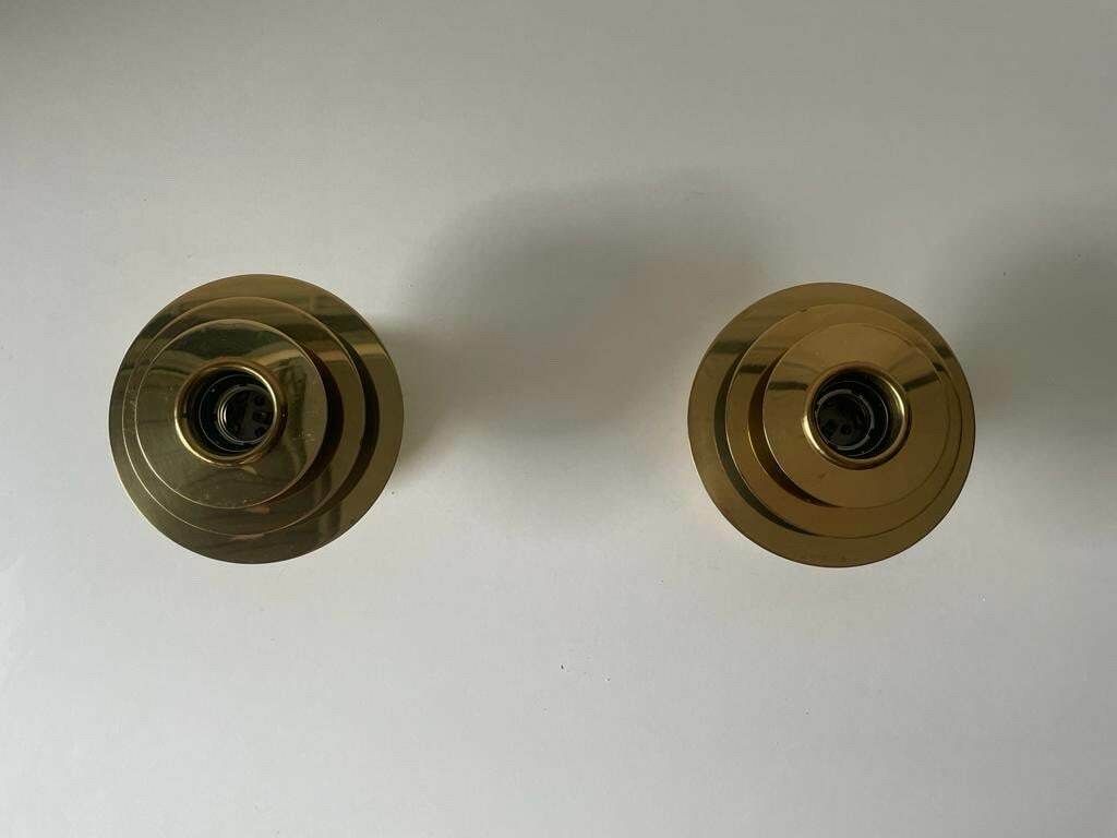 Modernist Brass Pair Of Sconces Or Ceiling Lamps By Schröder & Co, 1960s, Germany photo buy