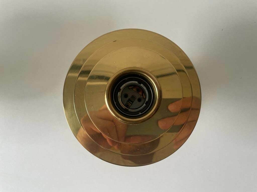 Modernist Brass Pair Of Sconces Or Ceiling Lamps By Schröder & Co, 1960s, Germany photo vintage