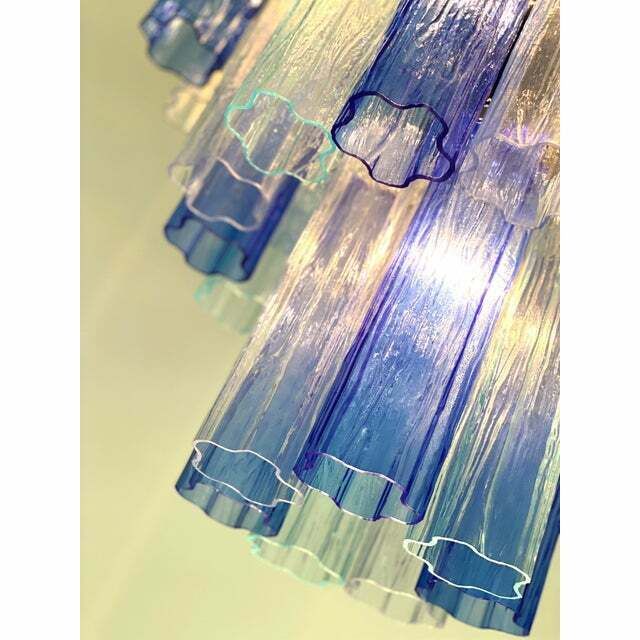 Contemporary Tricolor “Tronchi” Chandelier In Venini Style photo Lighting