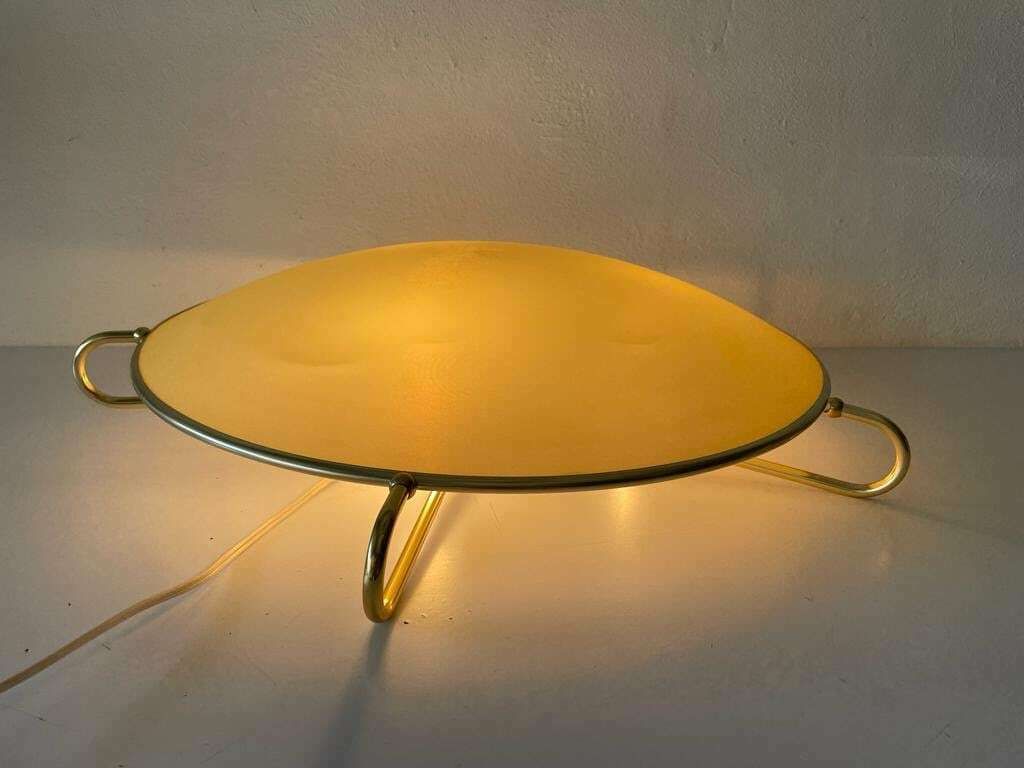 Erco Gold Metal Frame Beautiful Retro Shade Xl Ceiling Or Wall Lamp, 1950s, Germany photo vinterior