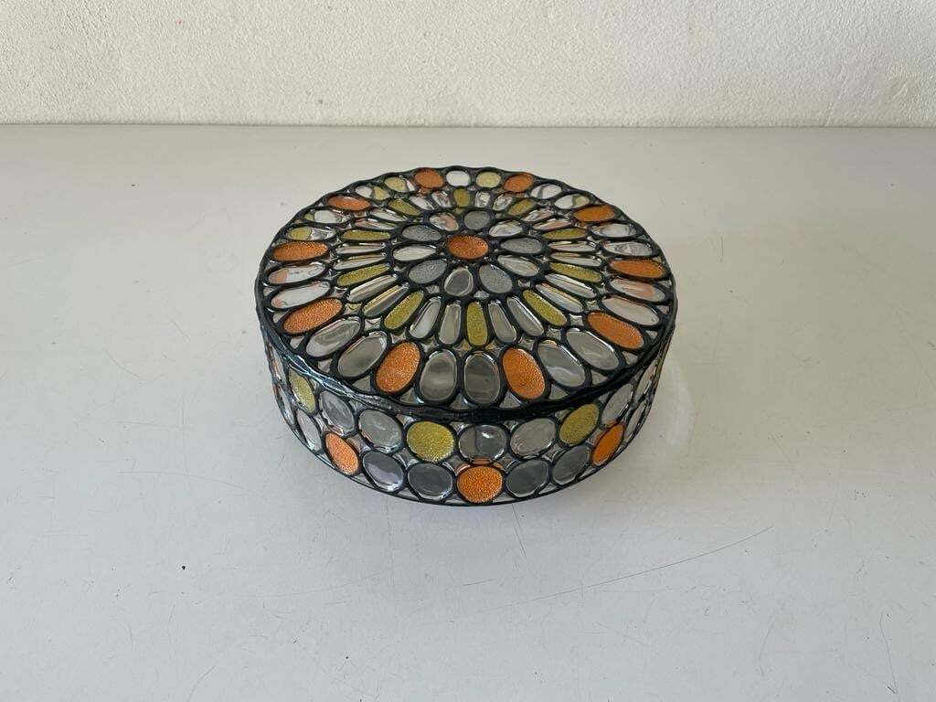 Limburg Wonderful Colorful Iron Structured Glass Ceiling Lamp Or Wall Lamp, 1960s Germany