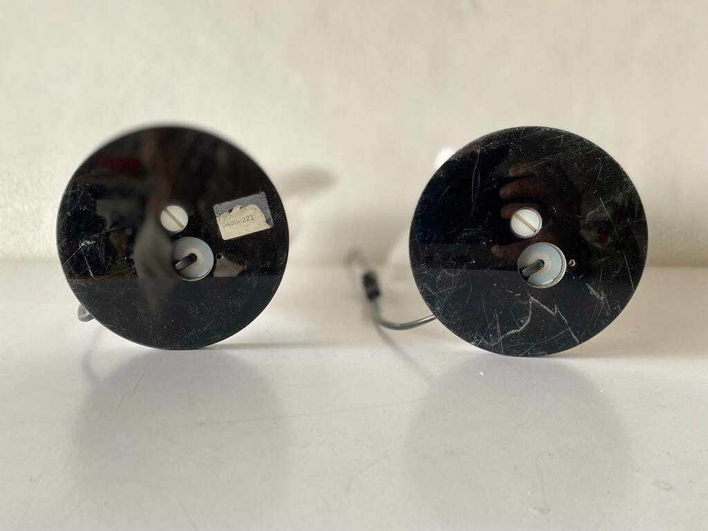 photo furniture Italian Flower Design White Plexiglass Wonderful Pair Of Table Lamps, 1970s, Italy