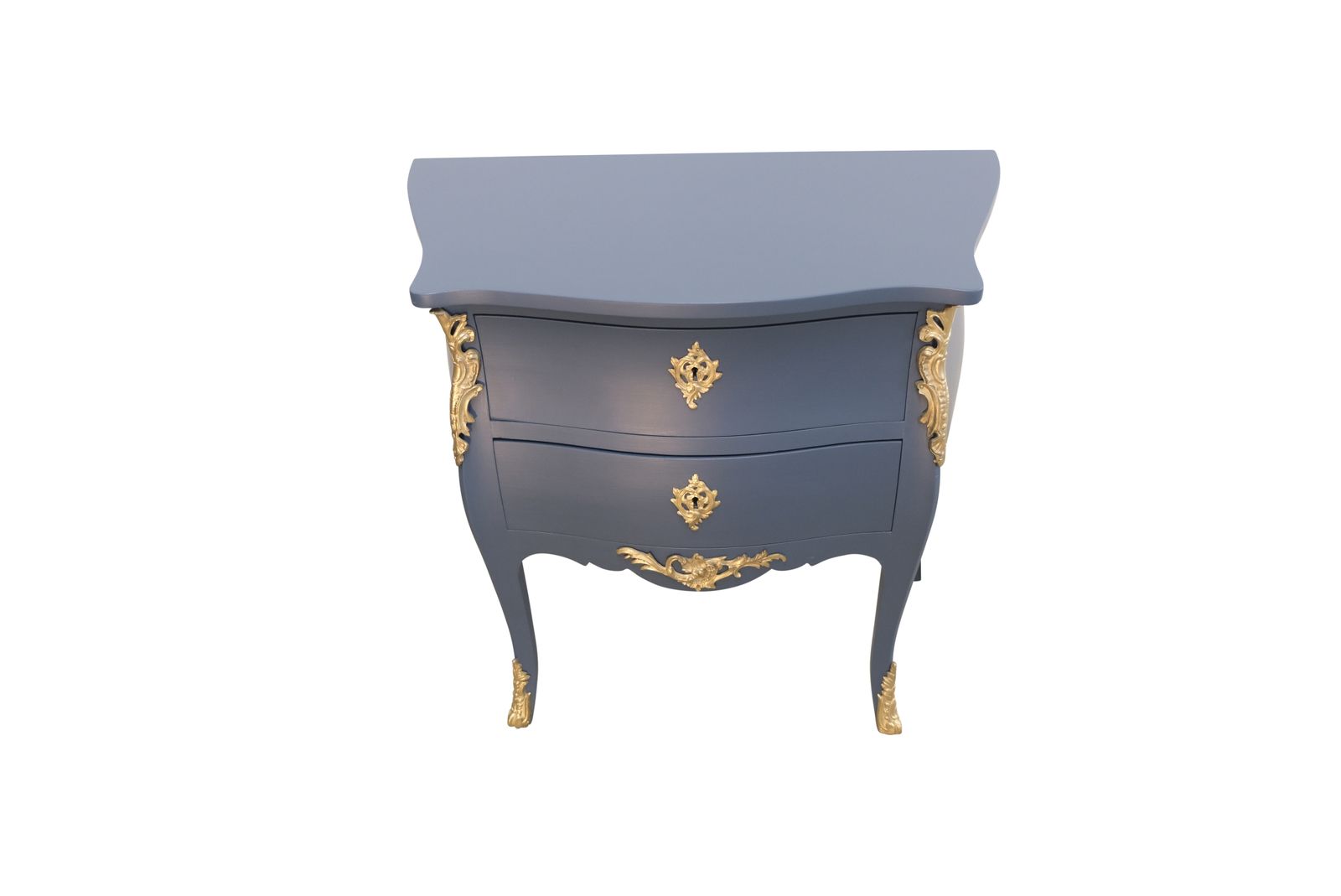 Classic  Louis XV Style Midnight Blue Chests With Marble Top photo buy