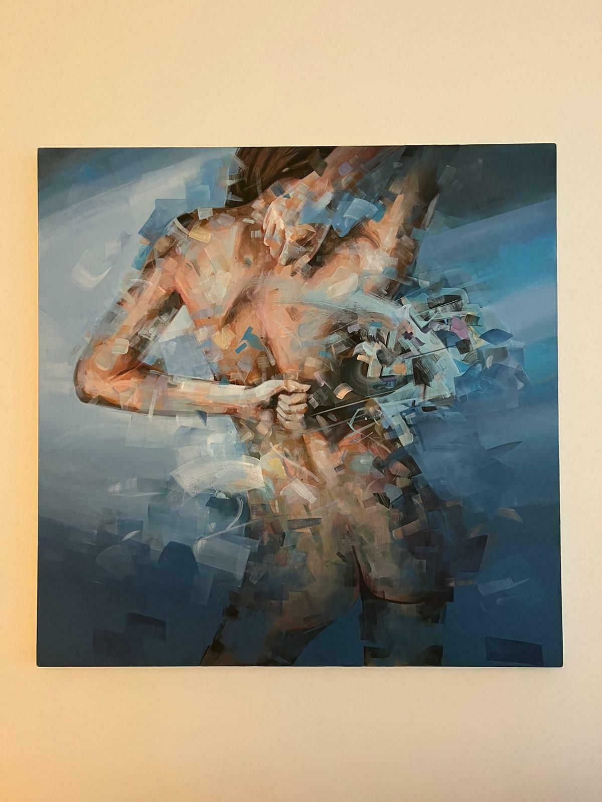 Into The Blue Painting By Dairo Vargas // Unique Work With Signature