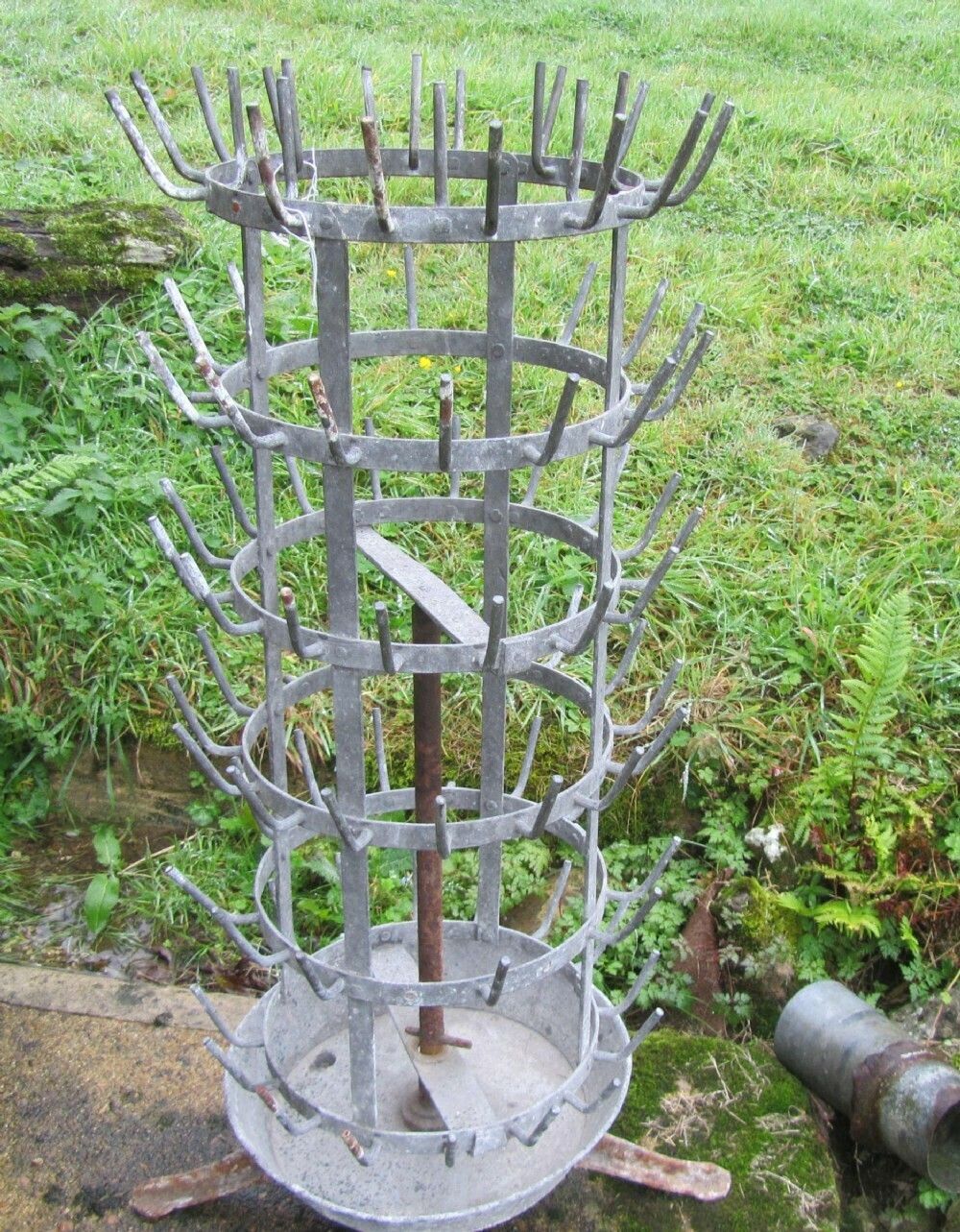 Large French Revolving Wine Bottle Draining Rack