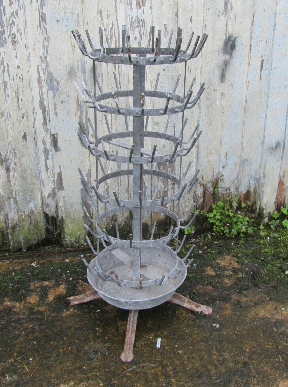 Large French Revolving Wine Bottle Draining Rack photo furniture