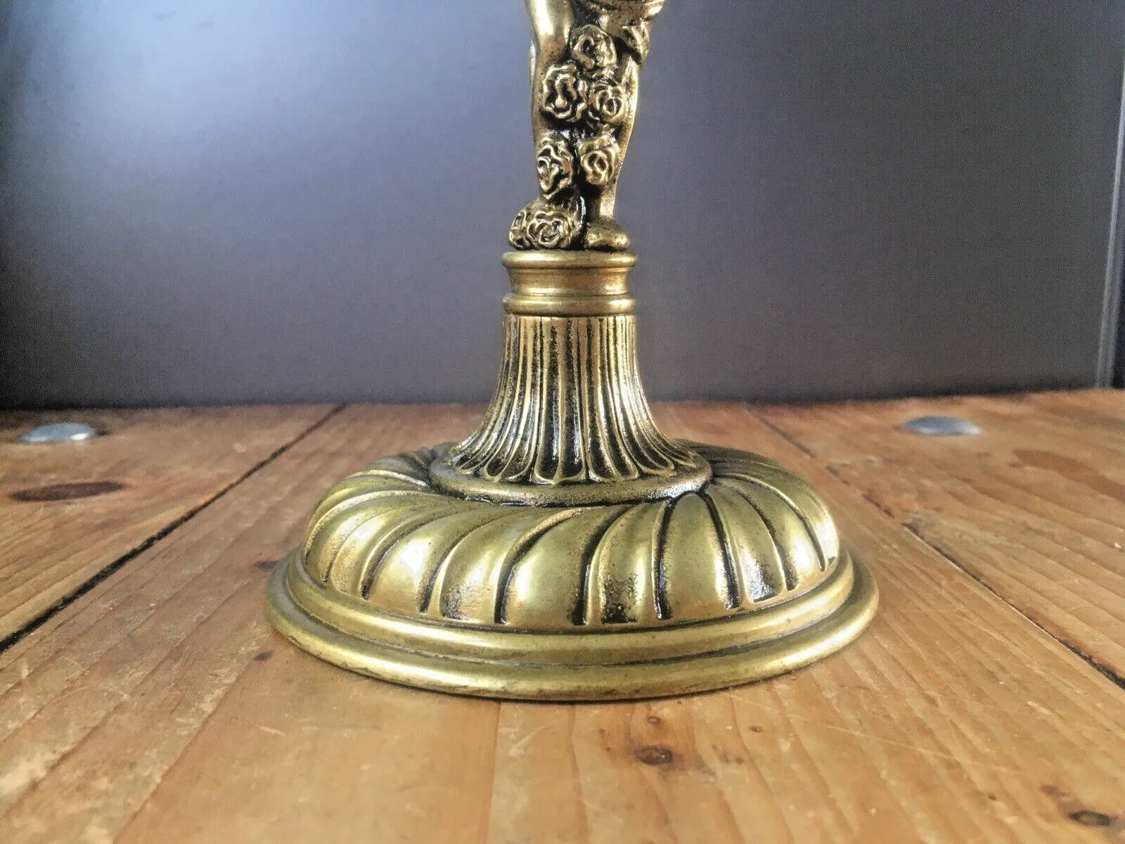 Beautiful Antique Art Deco Heavy Brass Cherub Pedestal Centrepiece Fruit Bowl photo Home Decor