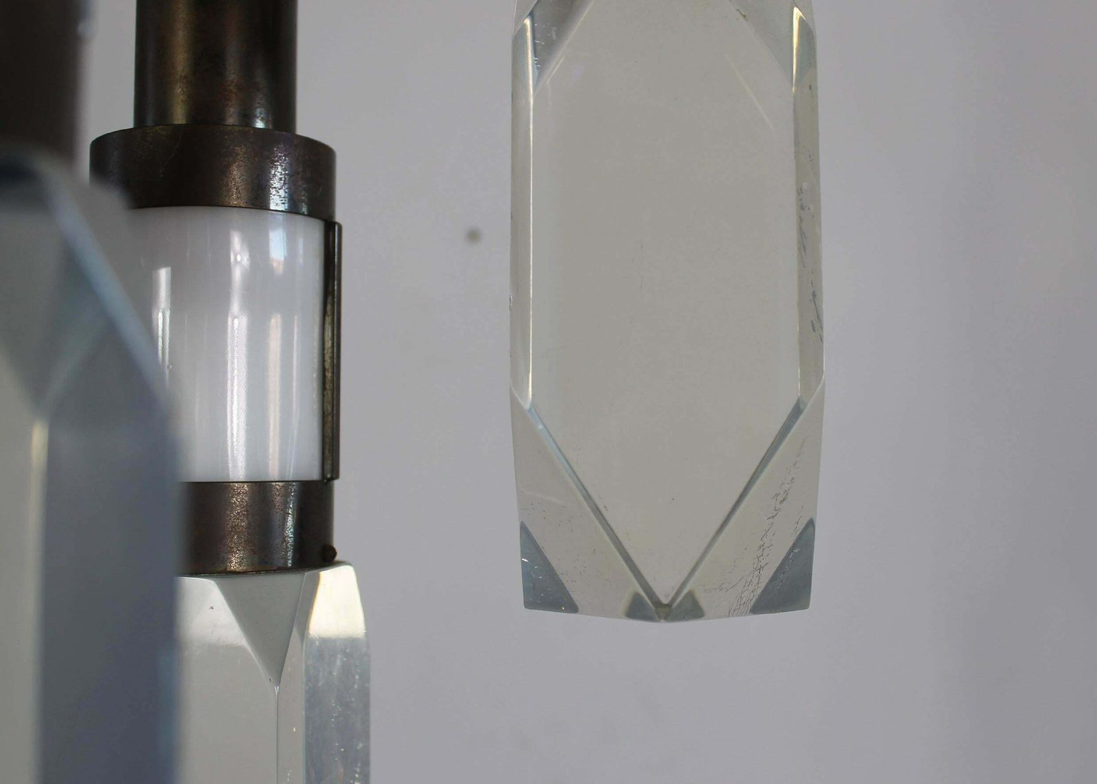 Gaetano Missaglia Pendent Lamp With Lampshades In Lucite Plexiglass 1970s Italy photo Lighting