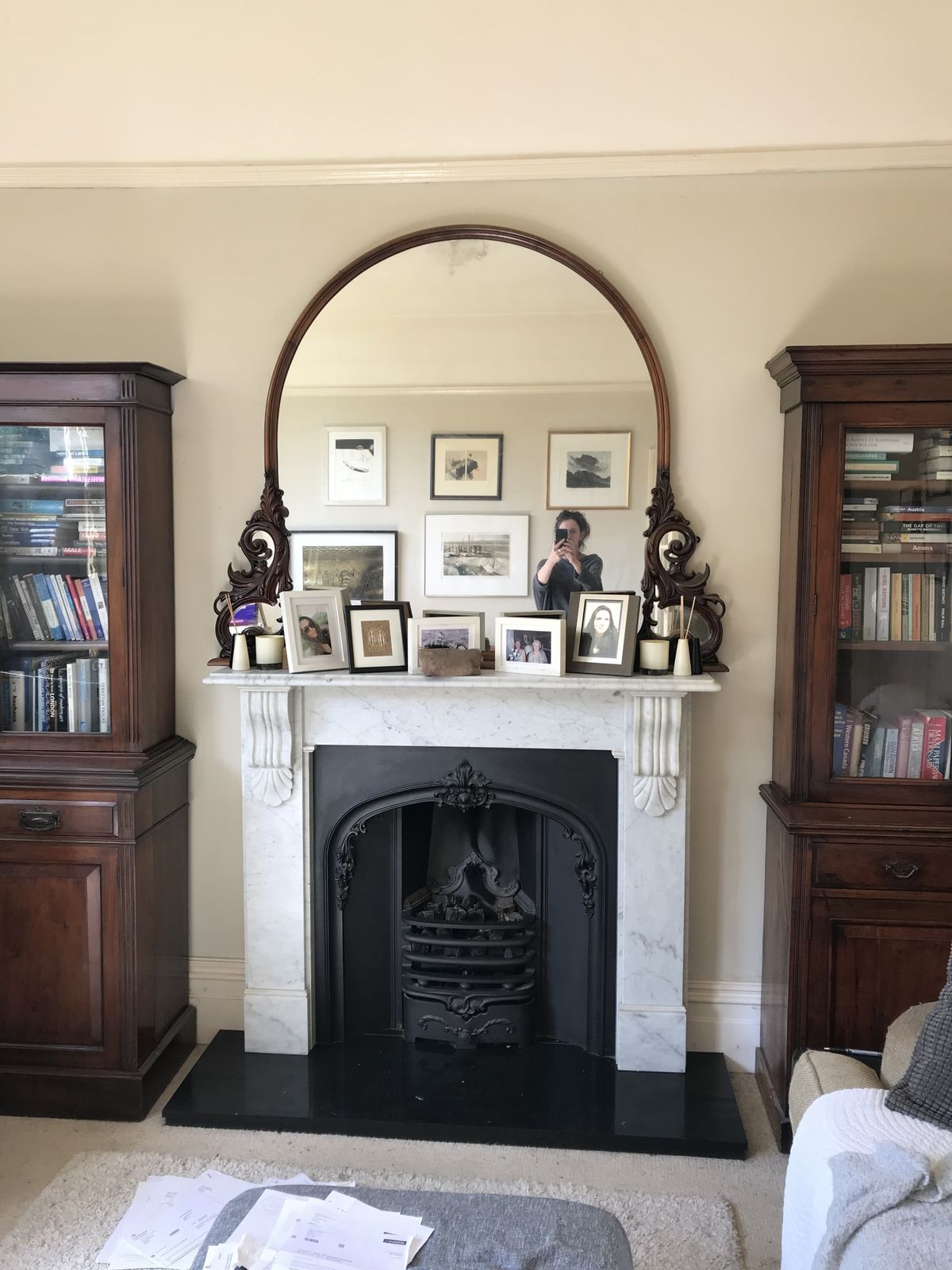 Pair Of Rare, Glass Fronted Edwardian Bookshelves: Oak photo Furniture