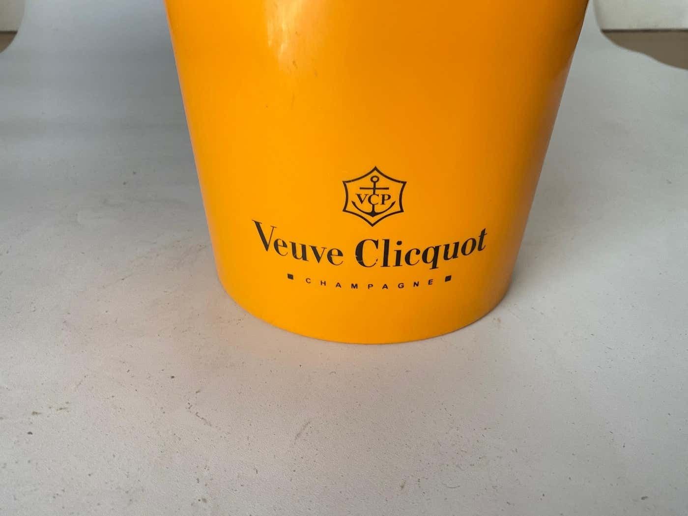 Champagne Bucket Veuve Cliquot In Plastic Orange Color France 20th Century photo Home Decor