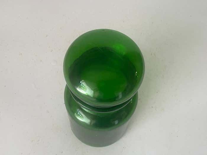 French Cobalt Green Pharmacy Bottles Set Of 2 Circa 20th Century photo for sale