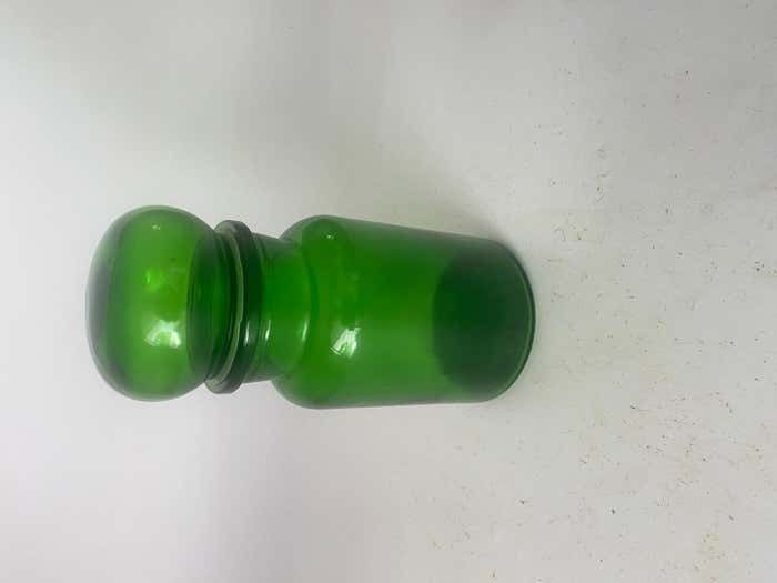 French Cobalt Green Pharmacy Bottles Set Of 2 Circa 20th Century photo vinterior