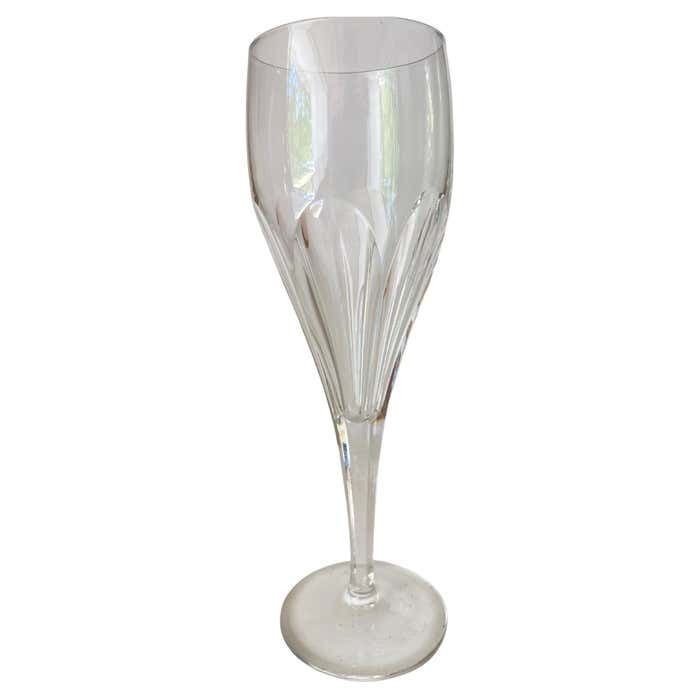 Champaign Flûte Glasses In Crystal In Transparent Color France 1940 Set Of 8 photo for sale