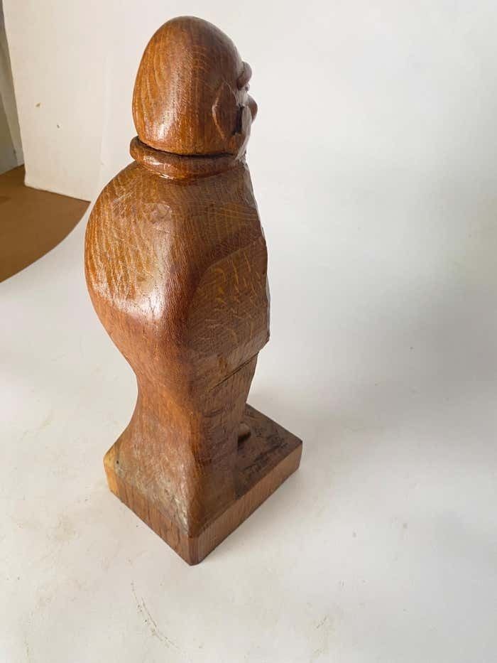 Wood Sculpture In Oak By French Designer 1950 Brown Color photo Home Decor