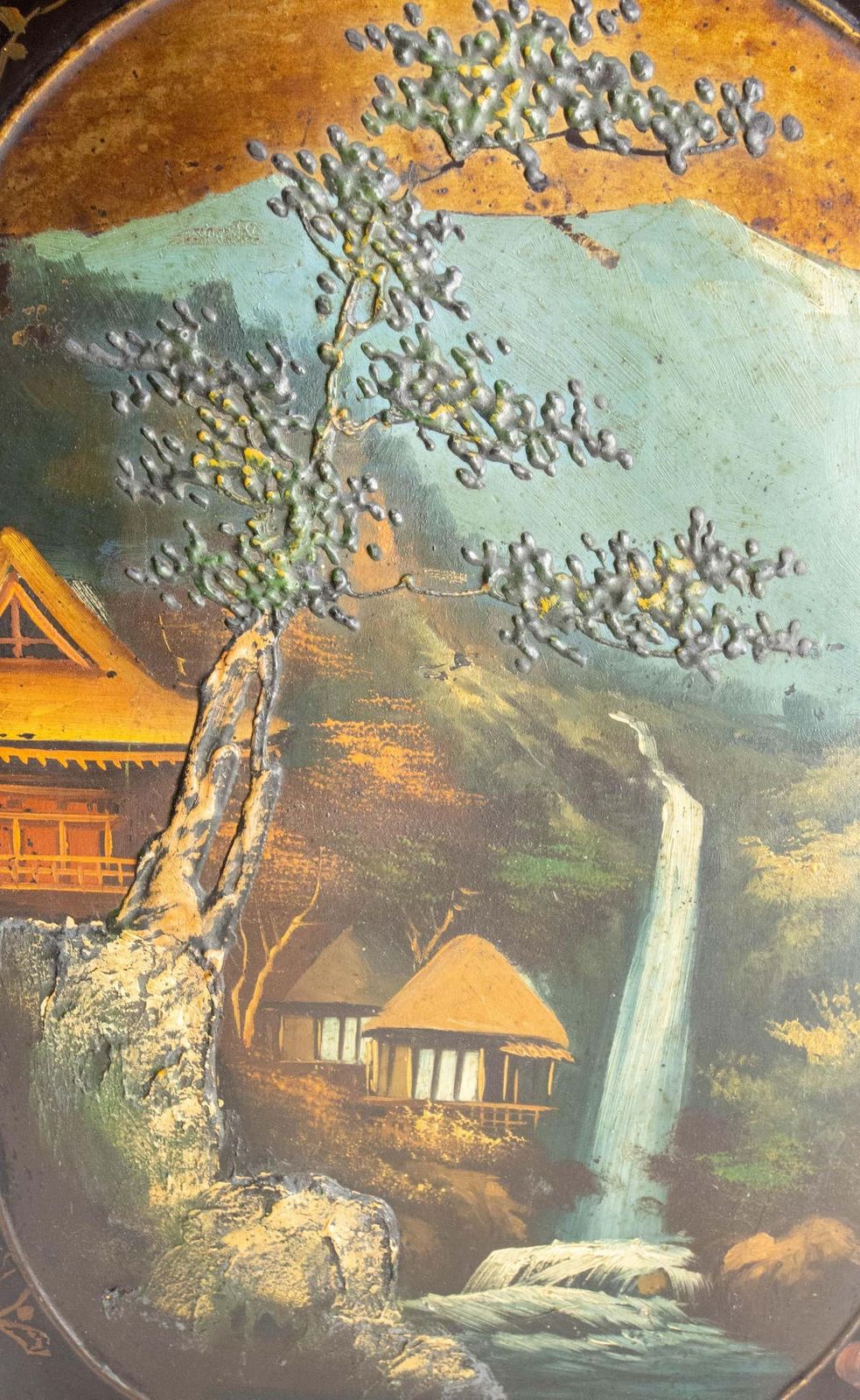 Japonese Pair Of Painted And Lacquered Wood Panels, Mid 19th Century photo vinterior