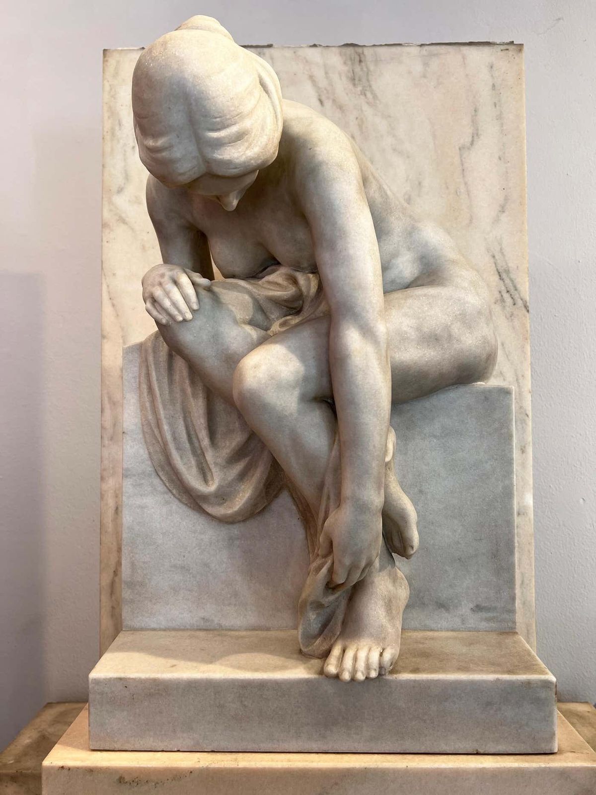 photo vinterior Monumental Marble Fountain With Sculpture Of Woman. Paris/Budapest, 1929