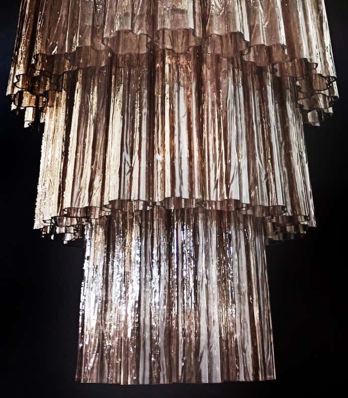 Impressive Three Tier Murano Smoked Glass Tube Chandeliers   52 Glasses photo buy