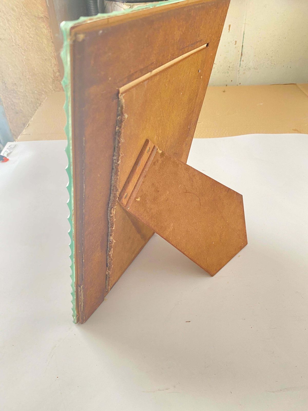 Art Deco Picture Frame In Bevelded Mirror France Circa 1935 Green Colour photo vintage
