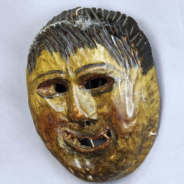 Folksy Hand Carved Tyrolian Carnival Fasnet Mask photo for sale