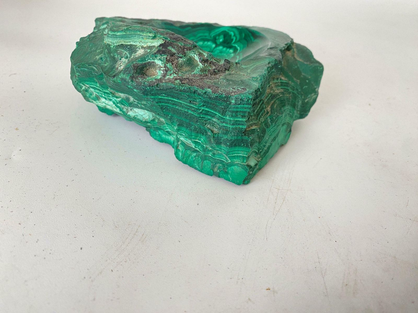 Malachite Ashtray Vide Poche Desk Accessory Green Color Africa 20th Century photo Home Decor