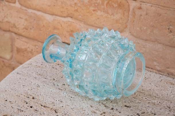 Rare Blu Ercole Barovier Rostrato Murano Glass Vase For Barovier And Toso 1940s photo vinterior