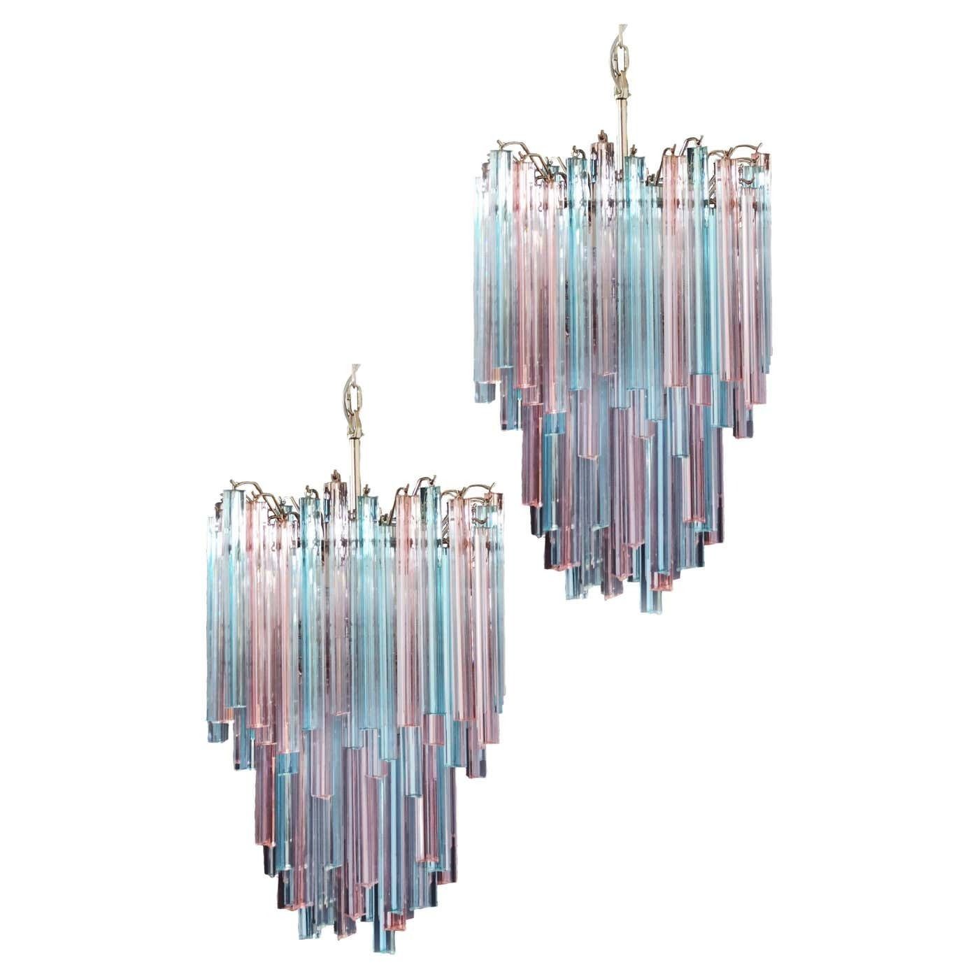 Elegant Murano Chandeliers Triedri – 92 Prism   Multicoloured Glasses