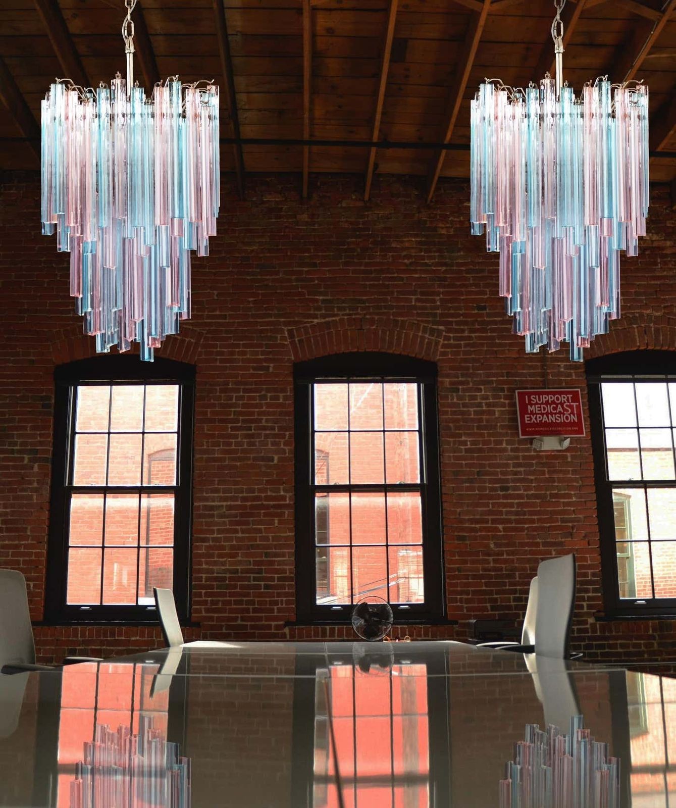 Elegant Murano Chandeliers Triedri – 92 Prism   Multicoloured Glasses photo 5612.0