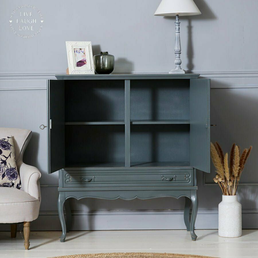 Vintage Painted Cupboard   Grey photo furniture
